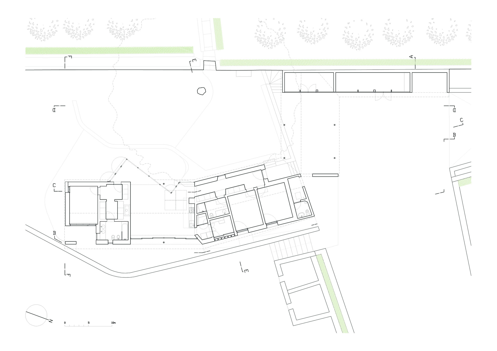 A Bright Contemporary Red Home Consists of Two Volumes Connected by a Wide Corridor in Ponta Delgada by Pedro Mauricio Borges (23)