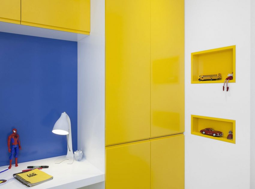 A Cheerful Apartment in Blue, Yellow and White for a Father and Son in Paris by Agence Glenn Medioni (17)