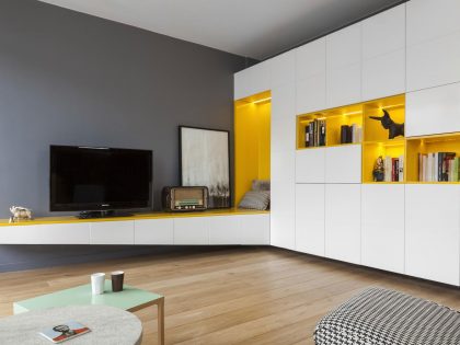 A Cheerful Apartment in Blue, Yellow and White for a Father and Son in Paris by Agence Glenn Medioni (2)