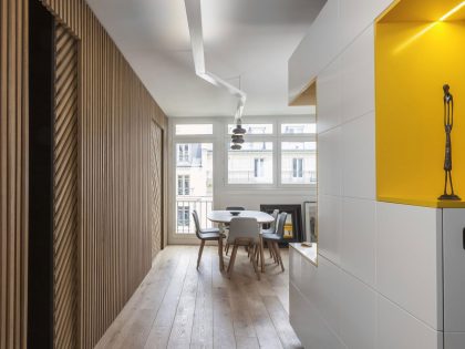 A Cheerful Apartment in Blue, Yellow and White for a Father and Son in Paris by Agence Glenn Medioni (3)