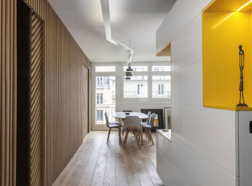 A Cheerful Apartment in Blue, Yellow and White for a Father and Son in Paris by Agence Glenn Medioni (3)