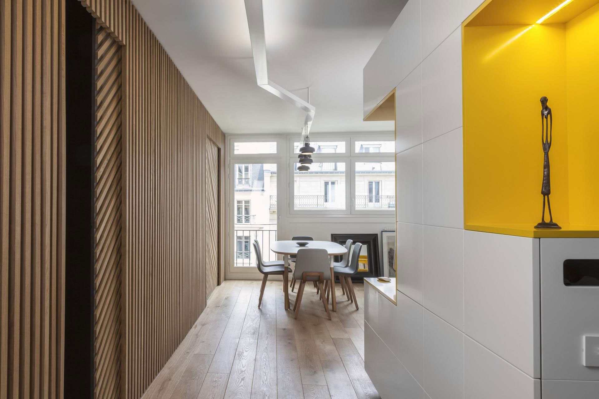 A Cheerful Apartment in Blue, Yellow and White for a Father and Son in Paris by Agence Glenn Medioni (3)