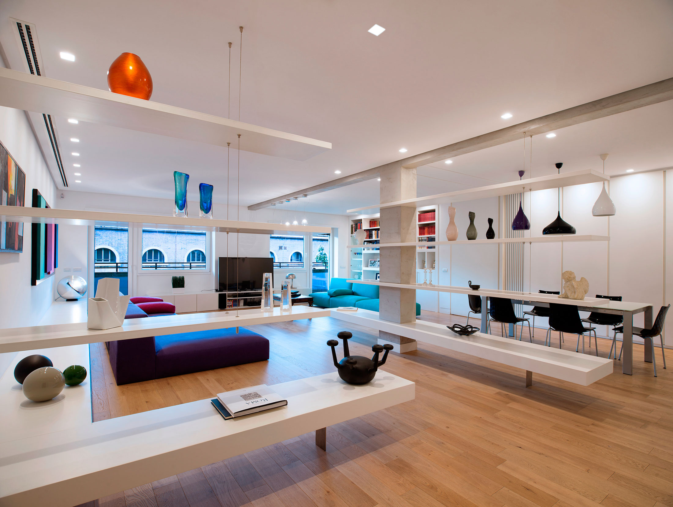 A Chic Contemporary Home with Colorful and Elegant Industrial Elements in Rome by Arabella Rocca (2)