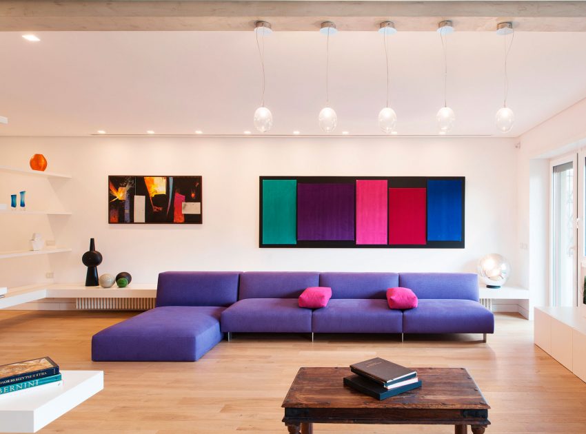 A Chic Contemporary Home with Colorful and Elegant Industrial Elements in Rome by Arabella Rocca (3)