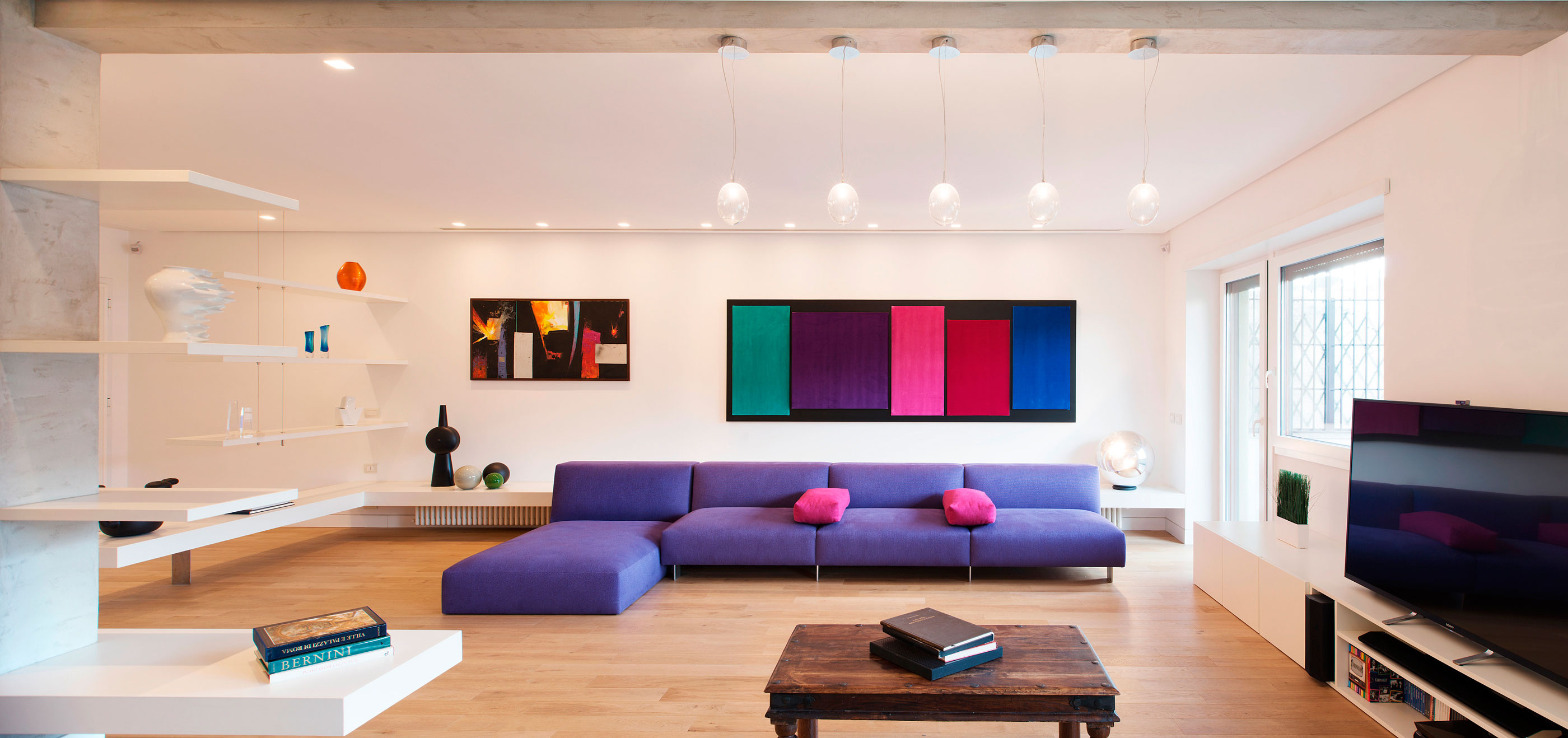 A Chic Contemporary Home with Colorful and Elegant Industrial Elements in Rome by Arabella Rocca (3)