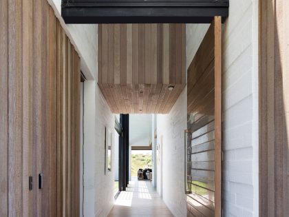 A Contemporary Family Home Greeted by a Double Height Entryway in Omaha, New Zealand by Julian Guthrie (15)