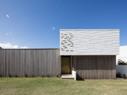 A Contemporary Family Home Greeted by a Double Height Entryway in Omaha, New Zealand by Julian Guthrie (2)