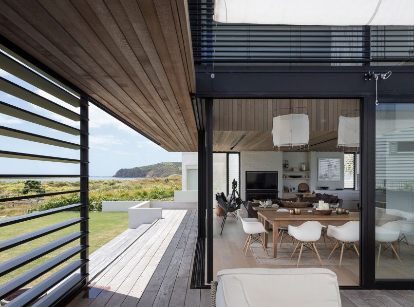 A Contemporary Family Home Greeted by a Double Height Entryway in Omaha, New Zealand by Julian Guthrie (4)