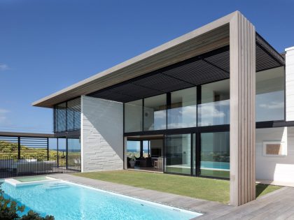 A Contemporary Family Home Greeted by a Double Height Entryway in Omaha, New Zealand by Julian Guthrie (5)