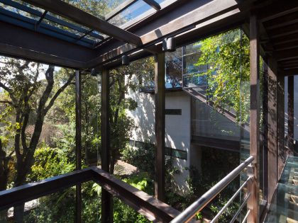 A Contemporary Glass Home Composed of Two Geometric Concrete Volumes in Mexico City by grupoarquitectura (11)