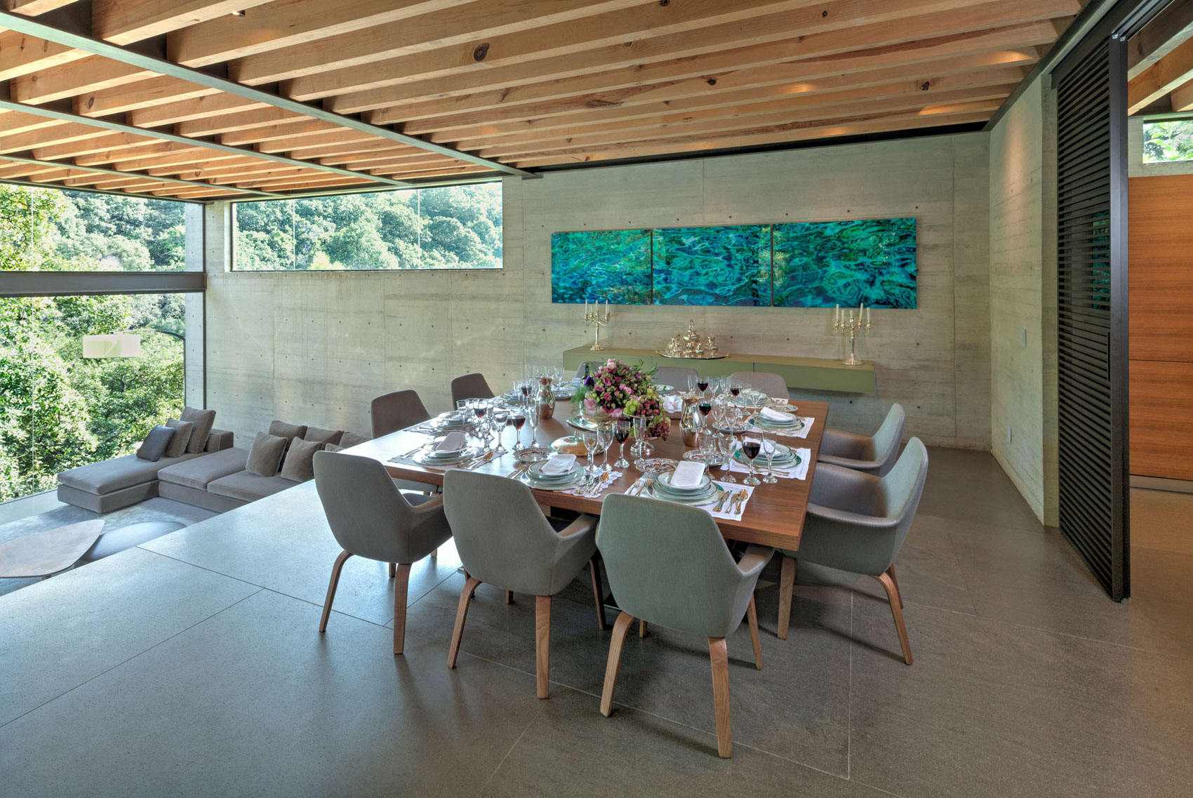 A Contemporary Glass Home Composed of Two Geometric Concrete Volumes in Mexico City by grupoarquitectura (19)