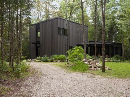 A Spacious Contemporary Home with Light-Filled Interiors in the Forests of Quebec by Nathalie Thibodeau Architecte (1)