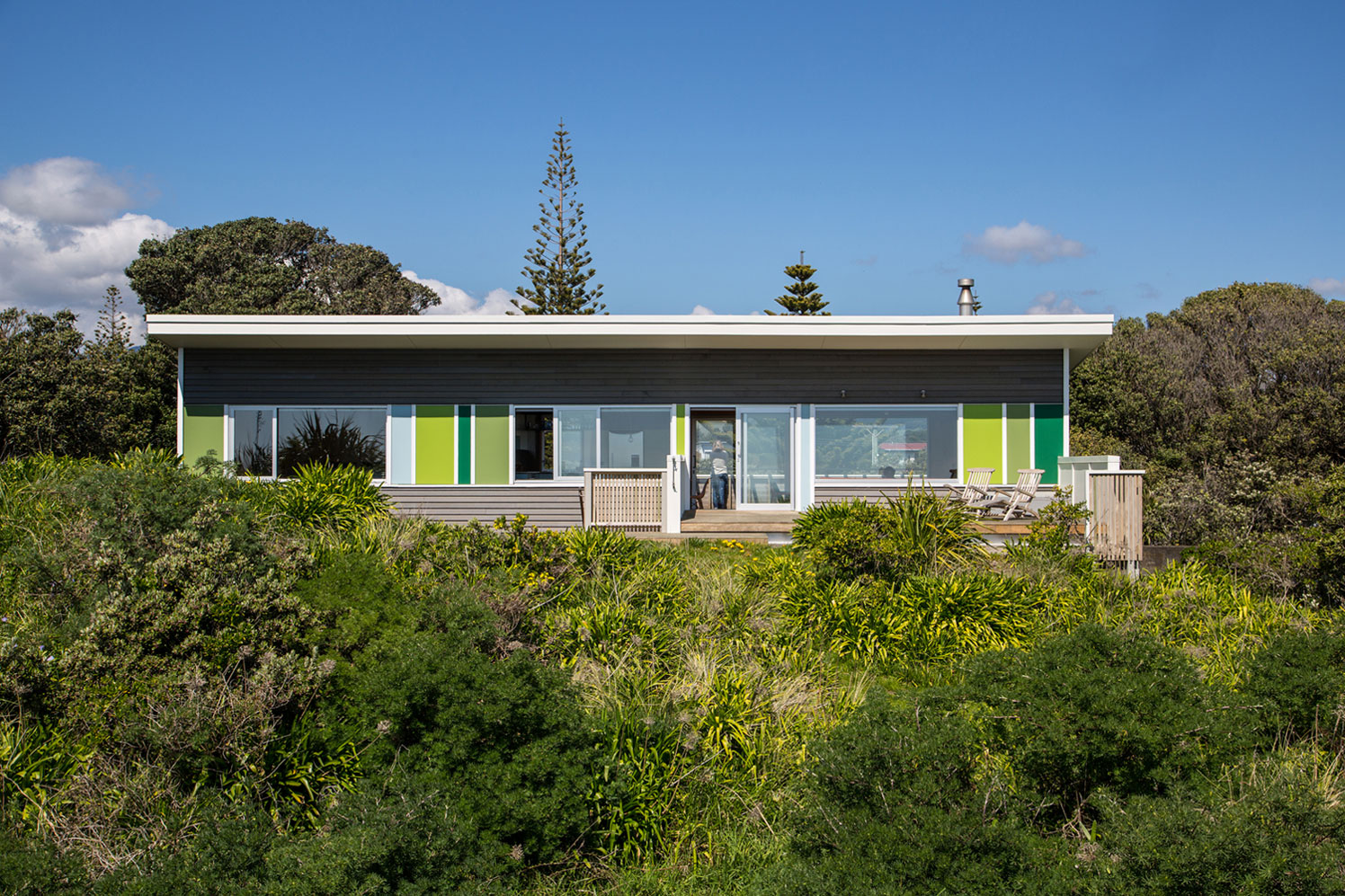 A Playful Two-Storey Cabin for a Family in Waikanae, New Zealand by Parsonson Architects (1)