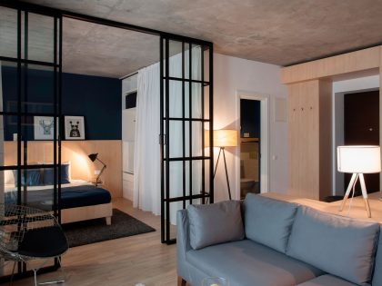 A Small and Modern Comfortable Apartment with a Dynamic Industrial Style in Bucharest by Bogdan Ciocodeică & Diana Roşu (3)