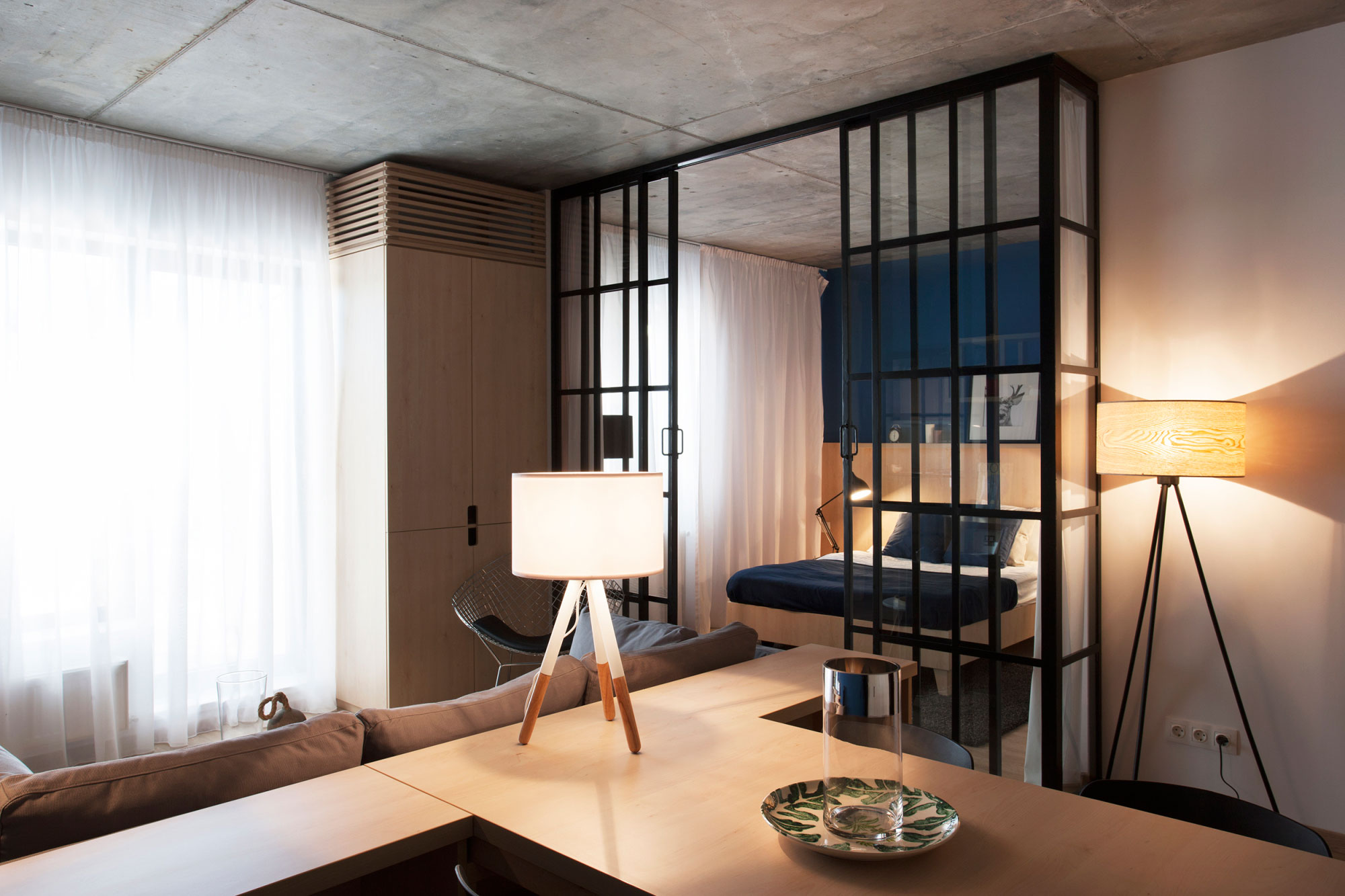 A Small and Modern Comfortable Apartment with a Dynamic Industrial Style in Bucharest by Bogdan Ciocodeică & Diana Roşu (7)