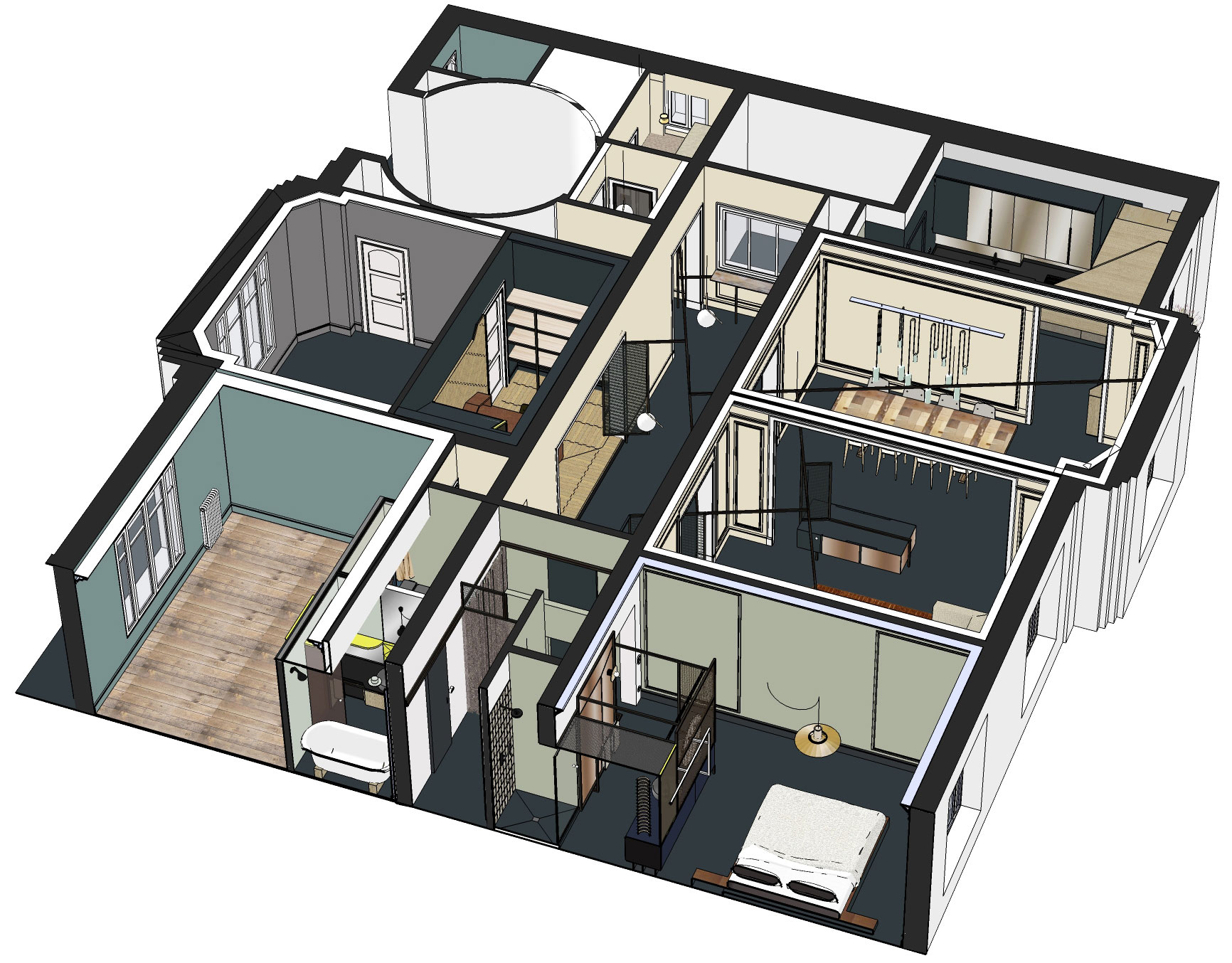 A Smart and Stylish Parisian Apartment Designed for a Young Family by UdA Architetti (18)