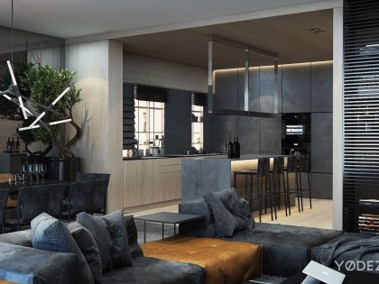 A Sophisticated Apartment with a Mix of Modern and Transitional Touch in Krakow, Poland by Yodezeen (5)