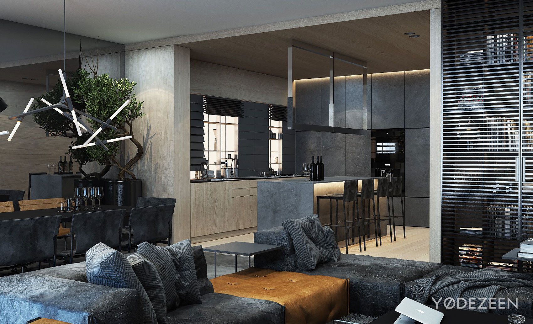 A Sophisticated Apartment with a Mix of Modern and Transitional Touch in Krakow, Poland by Yodezeen (5)