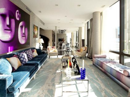 A Sophisticated Light-Filled Penthouse with Luxurious Interiors in New York City