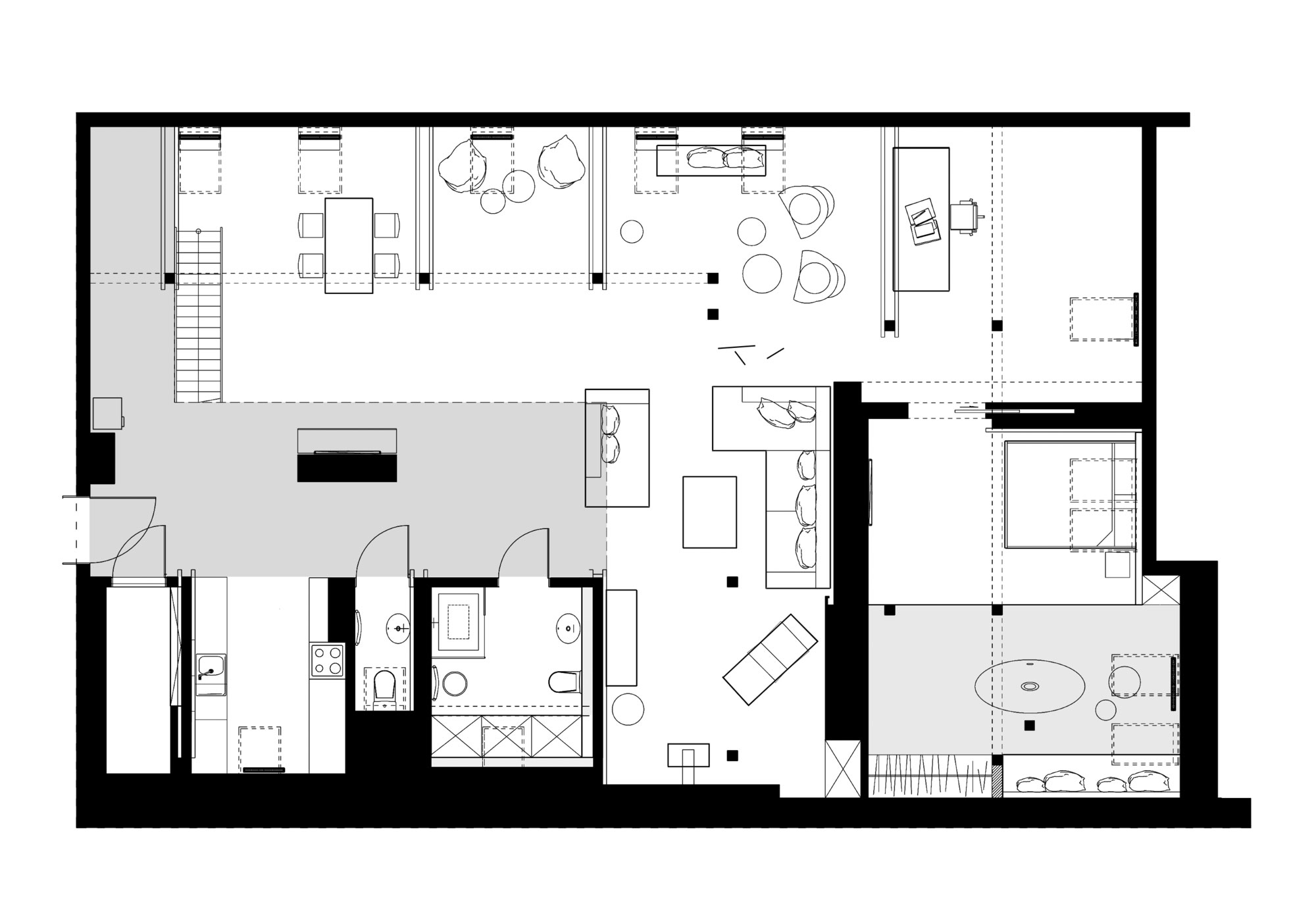 A Spacious Apartment with Beauty of Brick Walls and Timber Structure in Poznań, Poland by Cuns Studio (13)