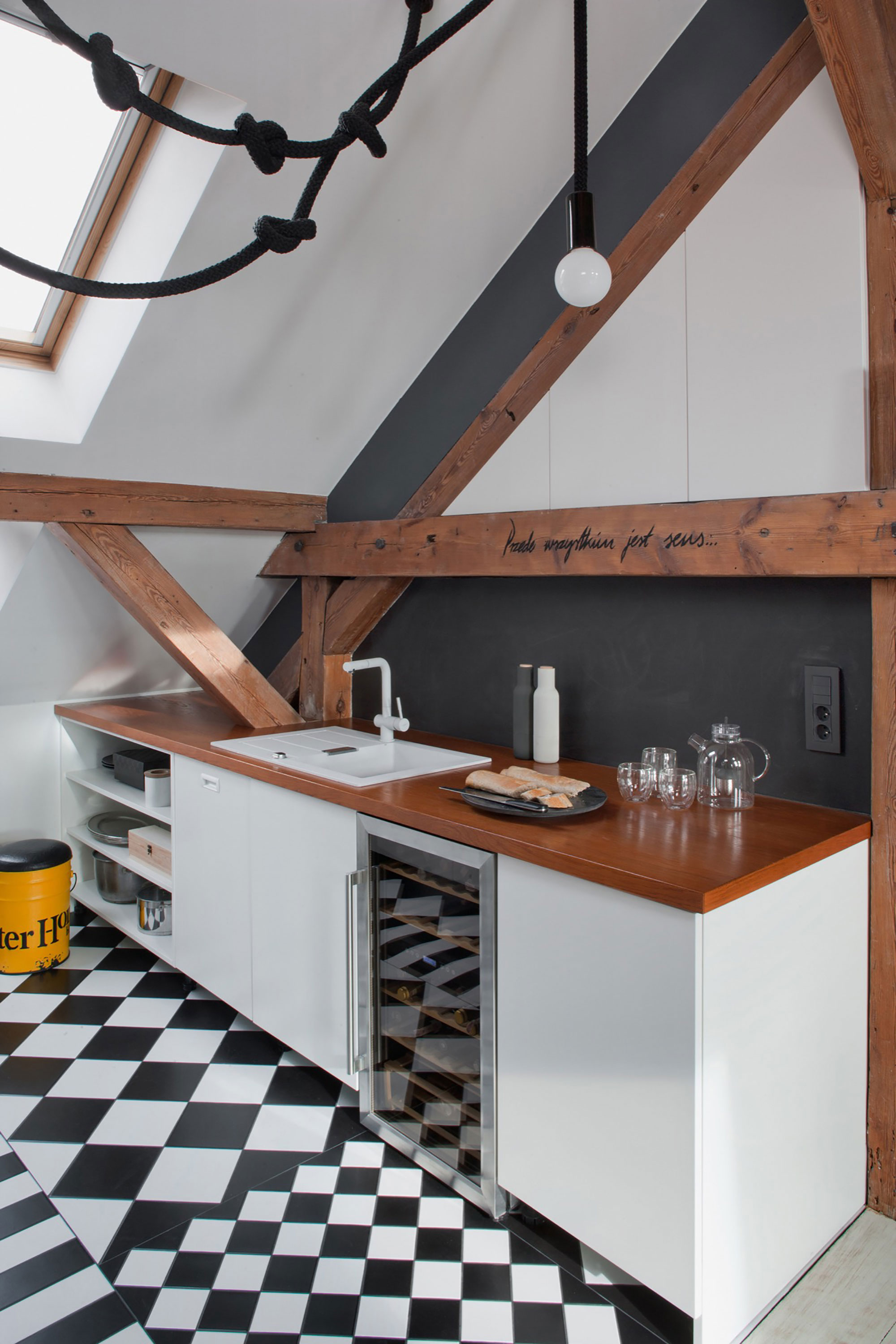 A Spacious Apartment with Beauty of Brick Walls and Timber Structure in Poznań, Poland by Cuns Studio (8)