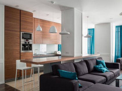 A Spacious Modern Apartment with Blue and White Accents in Kharkov by SVOYA Studio (10)