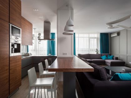 A Spacious Modern Apartment with Blue and White Accents in Kharkov by SVOYA Studio (11)
