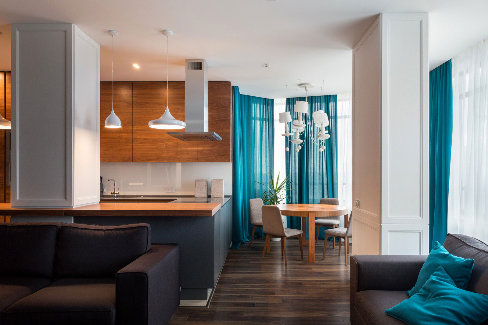 A Spacious Modern Apartment with Blue and White Accents in Kharkov by SVOYA Studio (6)