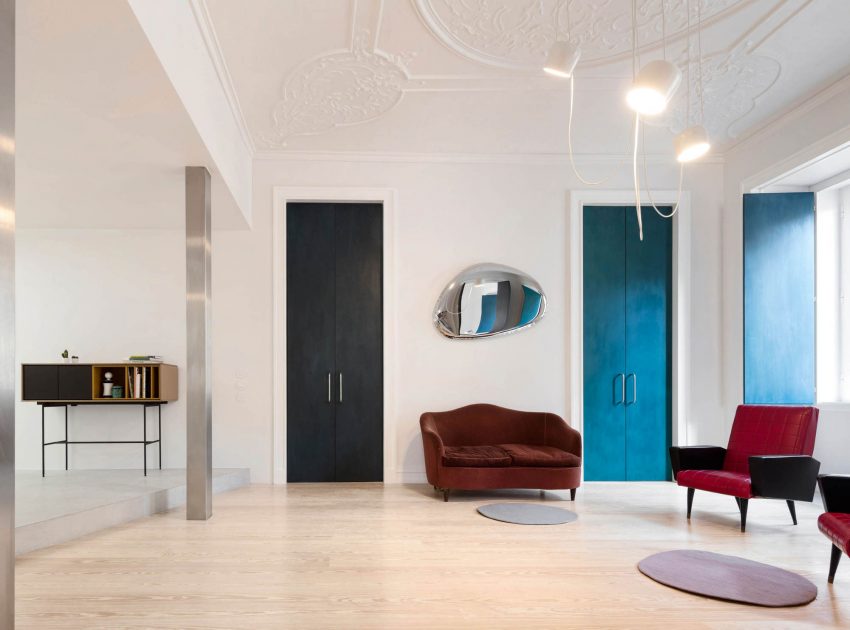 A Spacious Contemporary Apartment Framed by a Semi-Circular Wall in Lisbon by Fala Atelier (1)