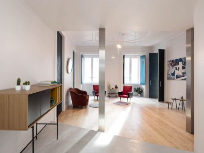 A Spacious Contemporary Apartment Framed by a Semi-Circular Wall in Lisbon by Fala Atelier (12)