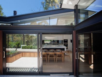 A Spacious Contemporary Home of Stone and Steel Built Above a River in Melbourne, Australia by Alexandra Buchanan Architecture (3)