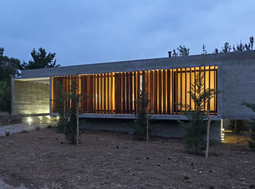 A Stunning Summer House with Concrete Pergola in the Woodland of Pinamar, Argentina by Besonias Almeida Arquitectos (16)