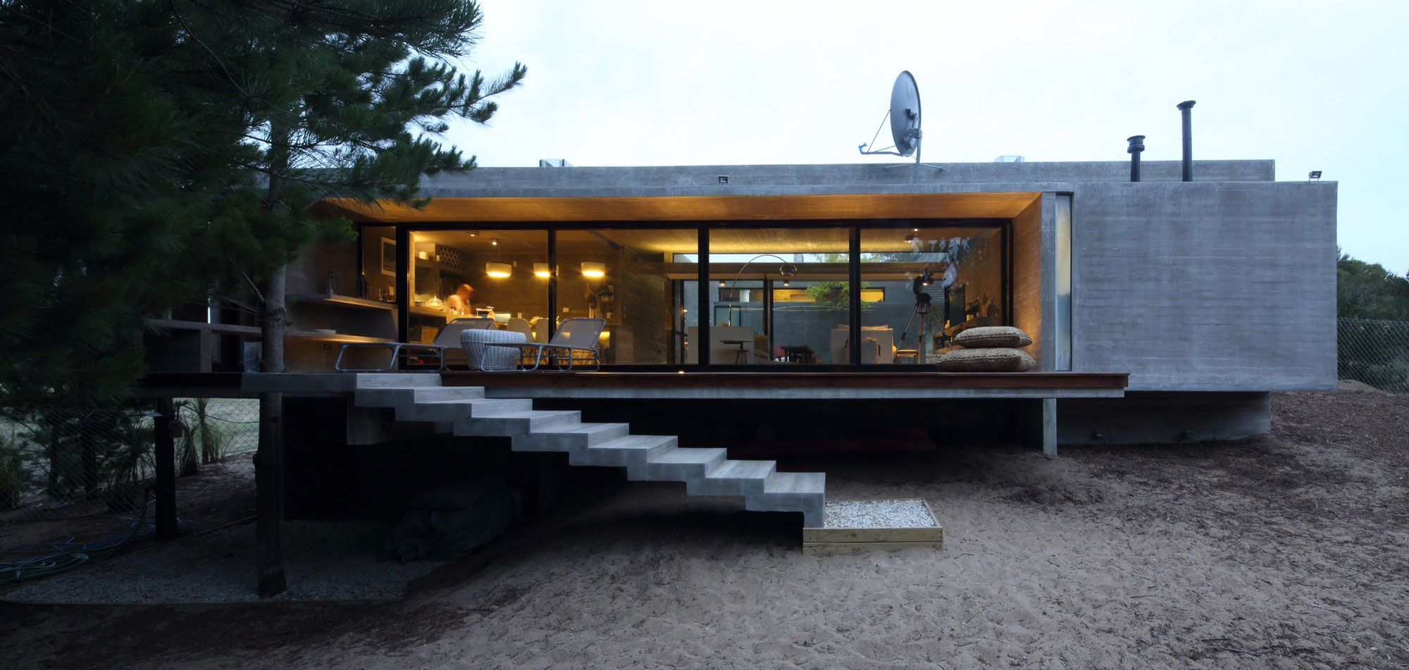 A Stunning Summer House with Concrete Pergola in the Woodland of Pinamar, Argentina by Besonias Almeida Arquitectos (17)