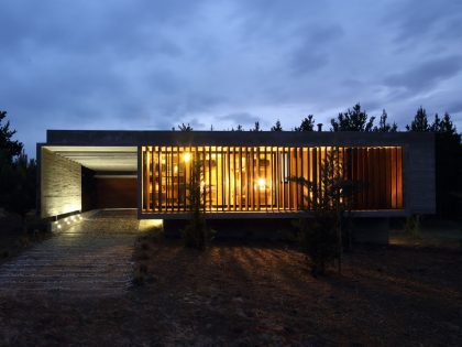 A Stunning Summer House with Concrete Pergola in the Woodland of Pinamar, Argentina by Besonias Almeida Arquitectos (18)