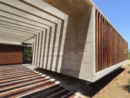 A Stunning Summer House with Concrete Pergola in the Woodland of Pinamar, Argentina by Besonias Almeida Arquitectos (5)