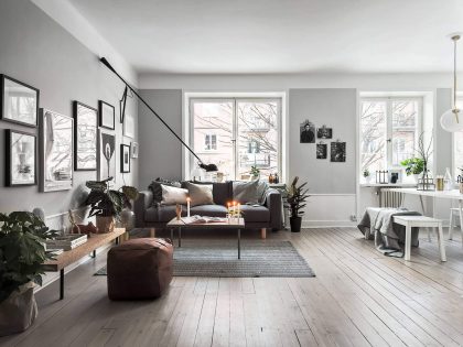 A Stylish Scandinavian Apartment with a Marked Industrial Style in Stockholm by Scandinavian Homes (1)