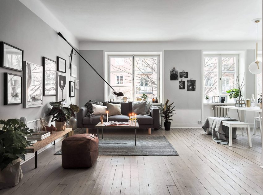 A Stylish Scandinavian Apartment with a Marked Industrial Style in Stockholm by Scandinavian Homes (1)