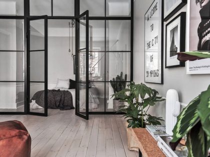 A Stylish Scandinavian Apartment with a Marked Industrial Style in Stockholm by Scandinavian Homes (18)
