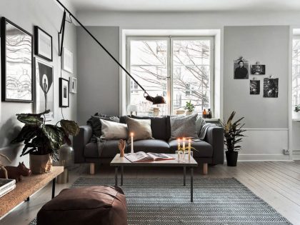 A Stylish Scandinavian Apartment with a Marked Industrial Style in Stockholm by Scandinavian Homes (2)