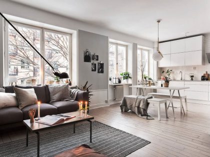 A Stylish Scandinavian Apartment with a Marked Industrial Style in Stockholm by Scandinavian Homes (5)