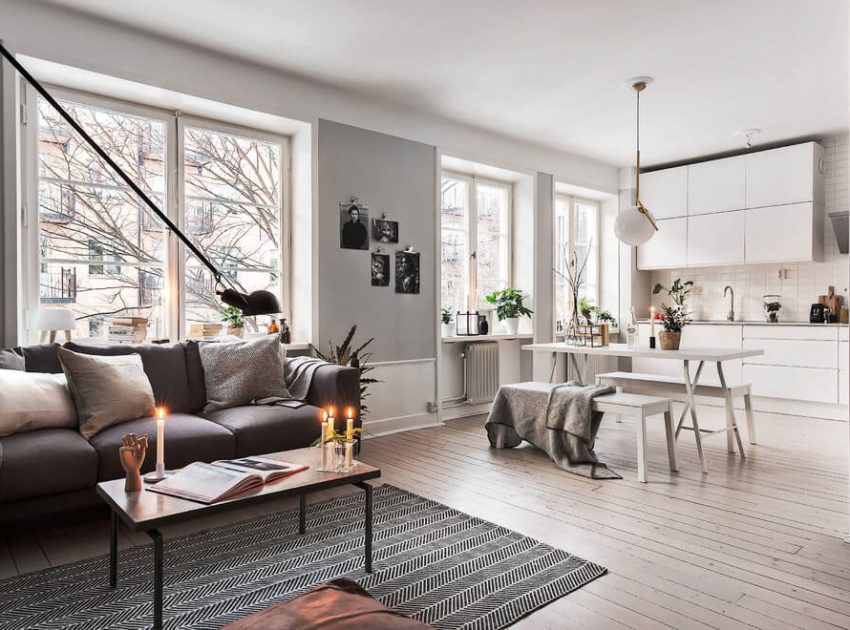 A Stylish Scandinavian Apartment with a Marked Industrial Style in Stockholm by Scandinavian Homes (5)