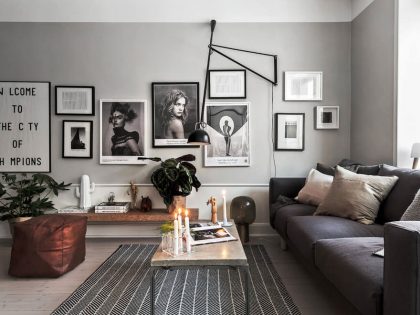 A Stylish Scandinavian Apartment with a Marked Industrial Style in Stockholm by Scandinavian Homes (6)