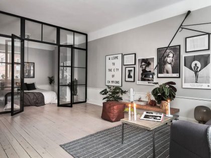 A Stylish Scandinavian Apartment with a Marked Industrial Style in Stockholm by Scandinavian Homes (7)
