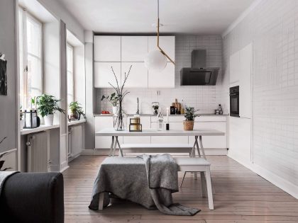 A Stylish Scandinavian Apartment with a Marked Industrial Style in Stockholm by Scandinavian Homes (8)