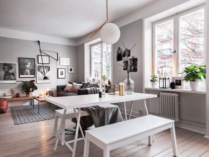 A Stylish Scandinavian Apartment with a Marked Industrial Style in Stockholm by Scandinavian Homes (9)