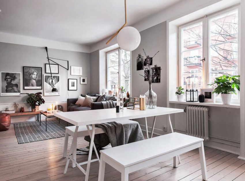 A Stylish Scandinavian Apartment with a Marked Industrial Style in Stockholm by Scandinavian Homes (9)