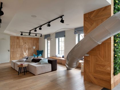 A Stylish and Modern Duplex Apartment with a Slide in Kharkov, Ukraine by KI Design (1)