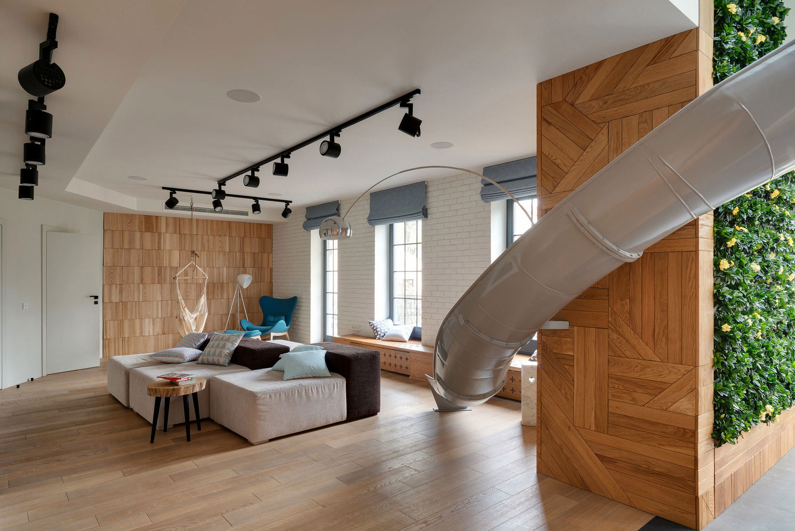 A Stylish and Modern Duplex Apartment with a Slide in Kharkov, Ukraine by KI Design (1)