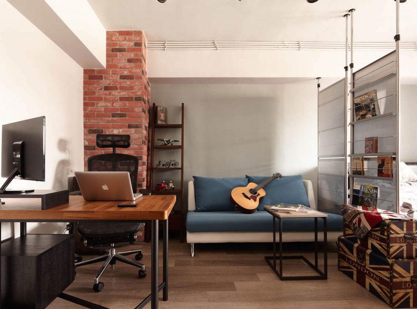A Stylish and Tiny Industrial Loft Apartment in Taipei City by Alfonso Ideas (1)