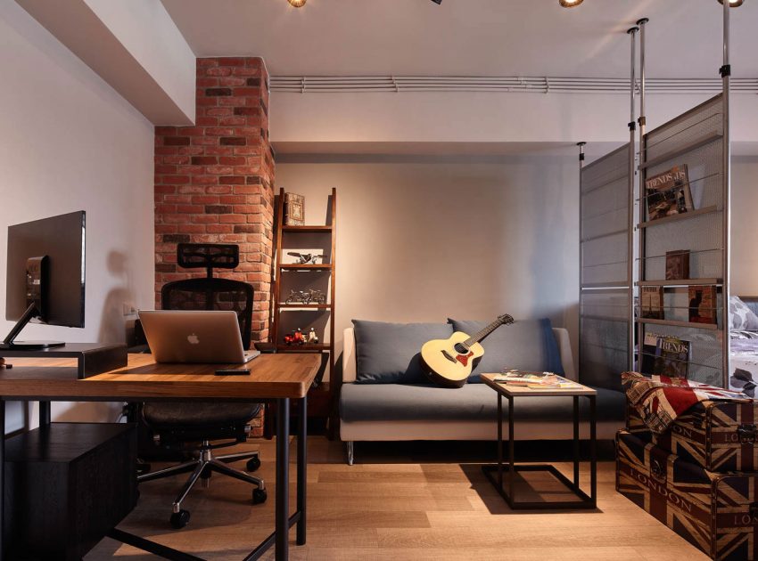 A Stylish and Tiny Industrial Loft Apartment in Taipei City by Alfonso Ideas (2)